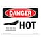 Signmission OSHA Danger Sign, Hot, 24in X 18in Rigid Plastic, 24" W, 18" H, Landscape, OS-DS-P-1824-L-1357 OS-DS-P-1824-L-1357 - alternate 1